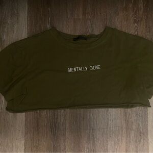 Olive Green Crop Top - Mentally Gone